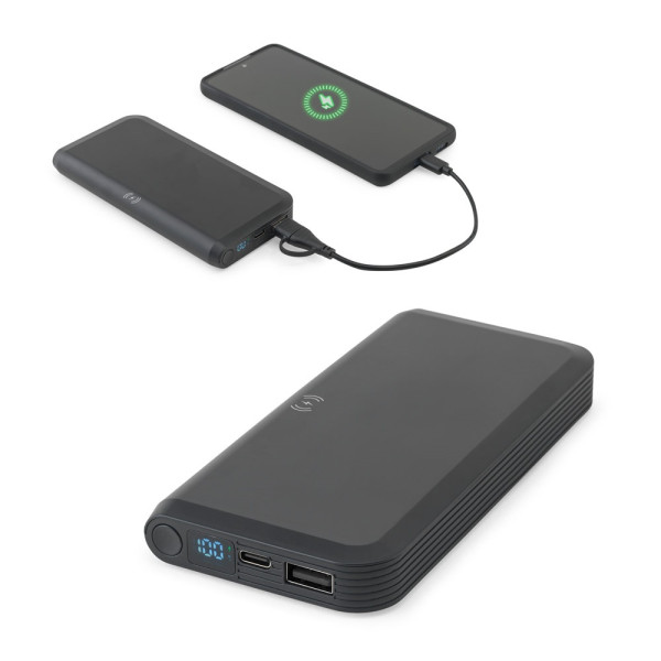 BECKER 10. 10'000 mAh Powerbank aus recyceltem ABS (100% rABS) mit 15W superschnellem kabellosem Lad