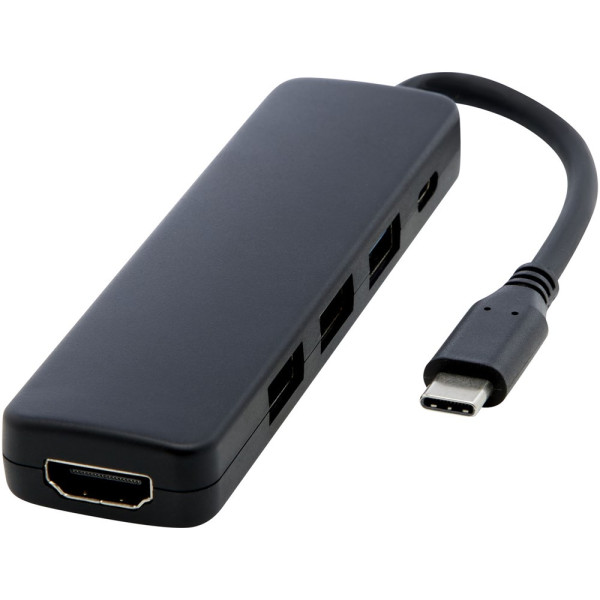 Loop Multimedia-Adapter aus recyceltem RCS Kunststoff USB 2.0-3.0 mit HDMI-Anschluss